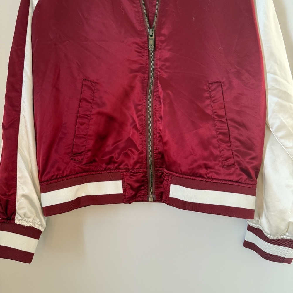 Harley Davidson Motorcycle Burgundy Red Satin Limited Edition Women’s Jacket - Picture 6 of 14